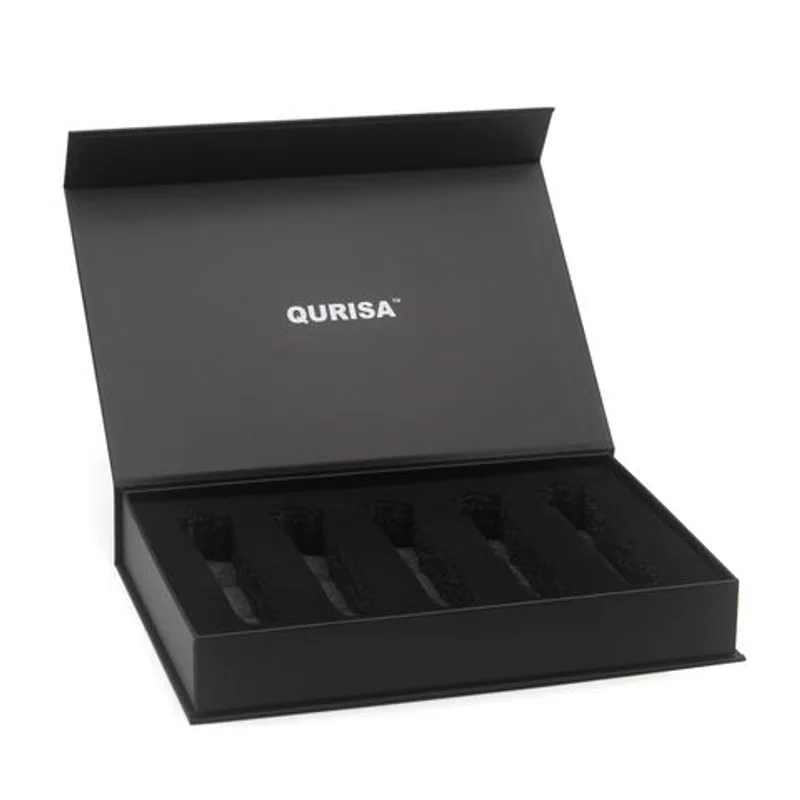 White Logo Matte Black Box With Magnetic Closure Cardboard Paper Close Product Gift Boxes Packaging With Insert packaging reference