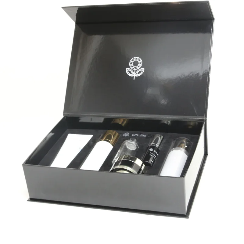 Eco Friendly Gift Magnet Matt Black Beauty Cosmetic Box With Lid Packaging High Quality Custom Logo Paper Luxury Boxes packaging reference