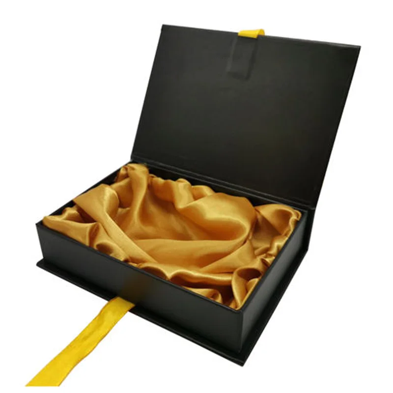 Luxury Custom Magnetic Ribbon Cardboard Paper Gift Pack Box With Silk Foam Insert packaging reference