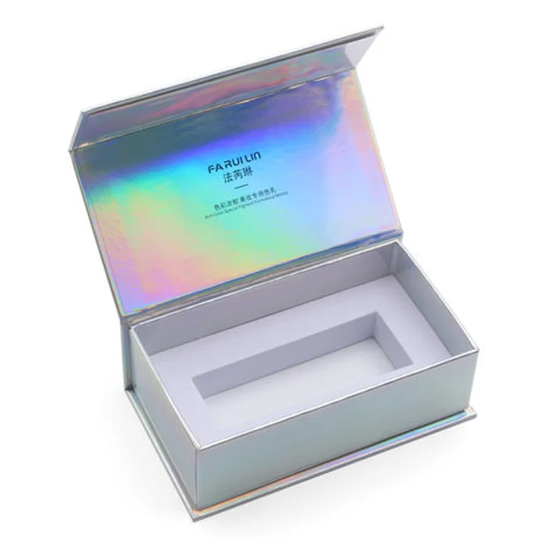Custom Print 3D Holographic Paper Magnetic Skin Care Cosmetics Packaging Box packaging reference