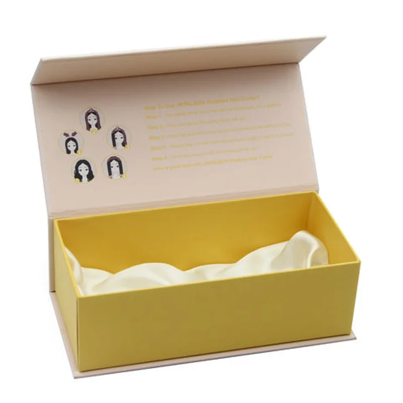 Customized Luxury Magnetic Hair Wigs Bundles Extension Silk Satin Lined Gift Packaging Box for Hair Wigs Bundles packaging reference