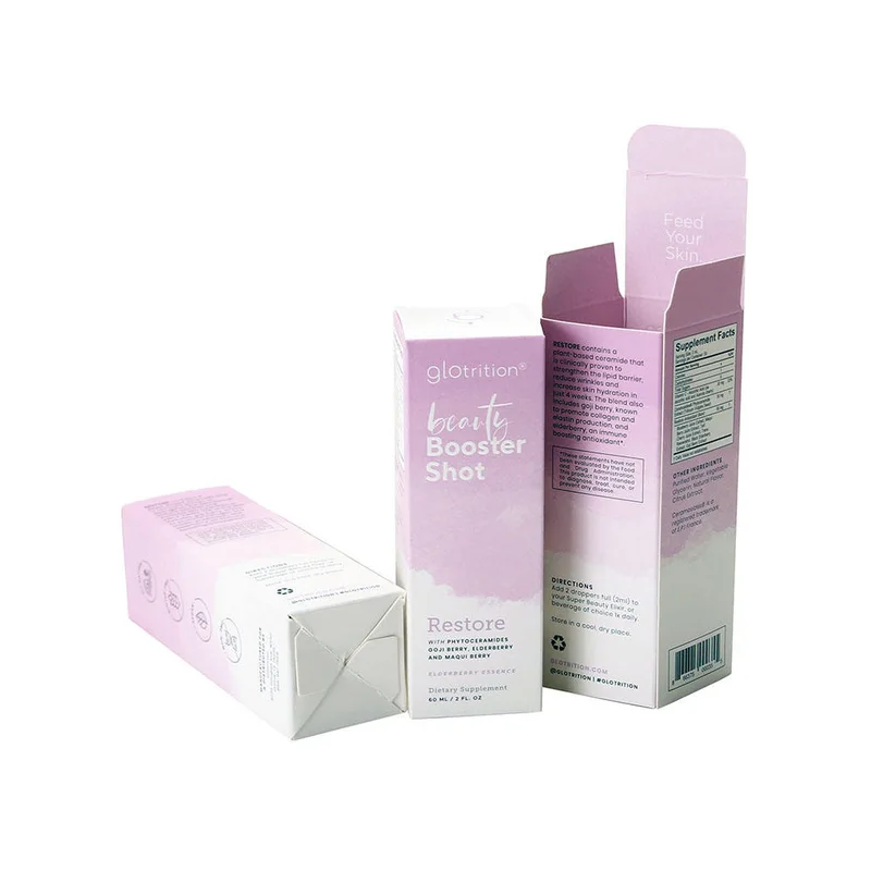 Logo Packaging Paper Box Custom Small Luxury Cosmetic Recycled Colour Printing Rectangle Travel Size Cosmetic Packaging Folders packaging reference