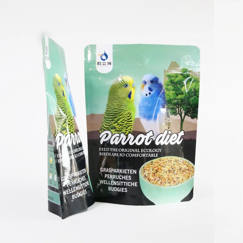 New Arrival 5kg 10kg 15kg 20kg Ziplock Aluminum Foil Dog Cat Bird Plastic Stand up Pouches Custom Pet Packaging Pet Food Bags packaging reference