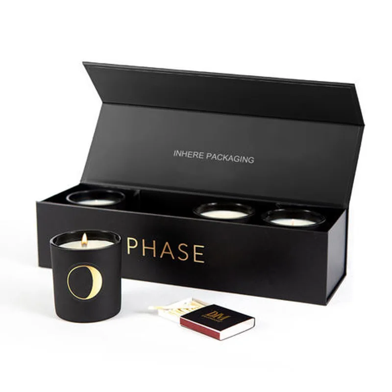 Custom Luxury Magnetic Trio 3 Scented Candle Set Gift Packaging Box packaging reference