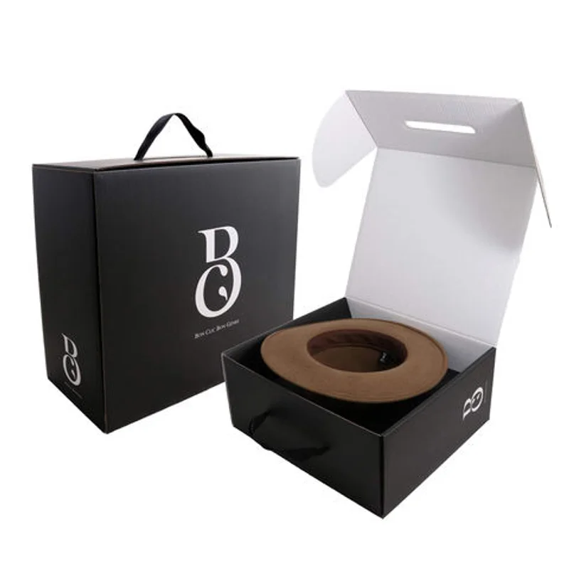 Custom logo Round Fedora Hat Box Packaging for Hats packaging reference