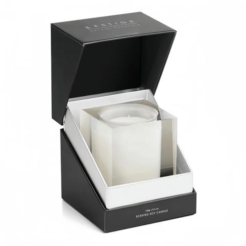 Wholesale Magnetic Black Glass Jar Caja De Velas Candles Gift Box Packaging for Candle packaging reference