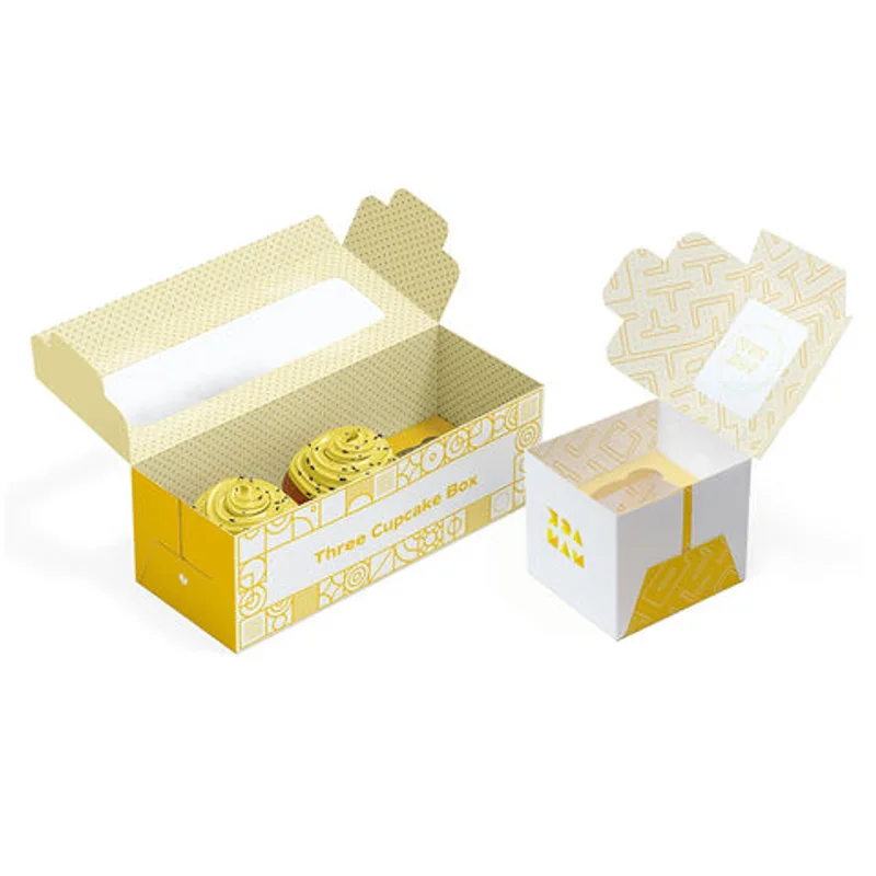 Wholesale Custom Printed Logo Pink Donut Cake Pastry Bakery Cupcake Sweet Packaging Box With Window packaging reference