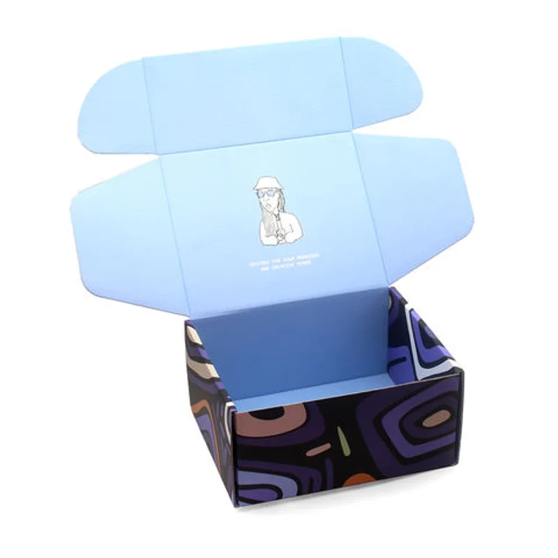 Customise Logo Color Printing Colorful Corrugated Carton Mailer Shipping Box Packaging with logo packaging reference