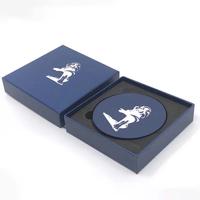 Custom logo Printing Empty Cardboard Rigid Circle coaster Box Packaging packaging reference