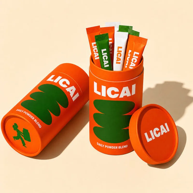 High Quality Printed Customized Cardboard Paper Cylinder Tube Tea Honey Coffee Supplement Electrolytes Sachet Box Packaging packaging reference