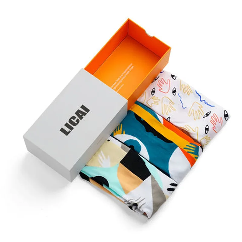 Custom logo Paper Panty Women's Underwear Lingerie Sock Set Gift Packaging Box for Socks packaging reference